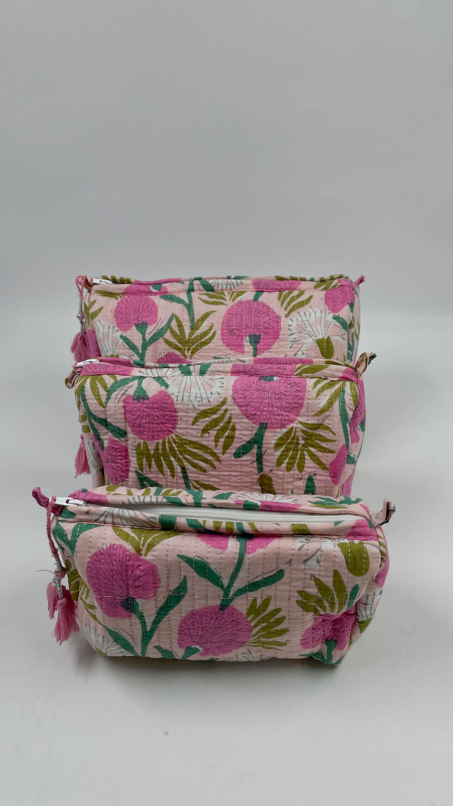 Rose Meadow Quilted Makeup Bag