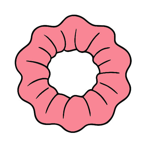 Sky Bloom Large Satin Scrunchie