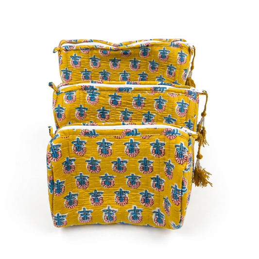 Sunshine Bloom Quilted Makeup Bag