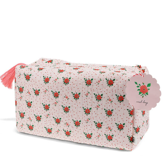 Quilted Wash Bag - French Rose