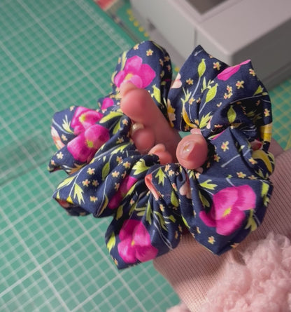 Misty Bloom Large Cotton Scrunchie